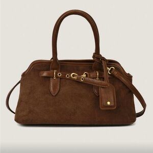 Elegant Brown Suede Handbag